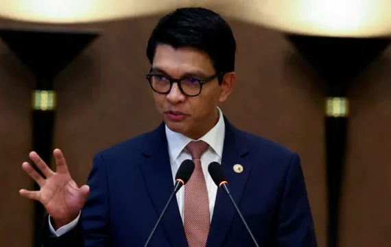 Madagascar's President Andry Rajoelina pictured last week - he has not been seen since last Wednesday